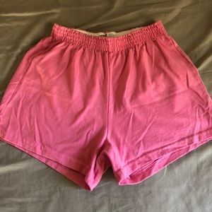 Pink shorts.